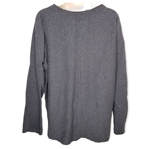 MNY Marc New York Long Sleeve Knit Embellished Gray Top Size L - Picture 5 of 8
